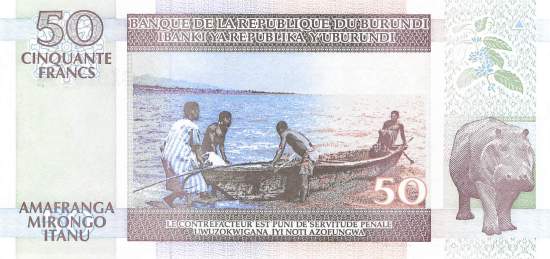Burundi p36a 50 Francs 1994